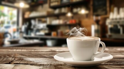 Fototapeta premium Unlocking the Artistry of Cappuccino Latte Art: A Comprehensive Guide to Mastering Foam Design, Techniques, and Creative Patterns for Baristas and Coffee Enthusiasts – From Basic Heart Shapes to Advan