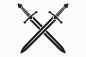 crossed swords vector illustration for medieval combat and historical design