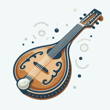 brown mandolin musical instrument design clip art preview