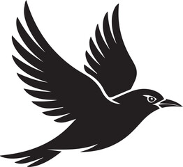 Obraz premium Black Bird Outline Vector Art