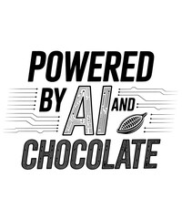 Powered By AI And Coffee Funny Geek AI	