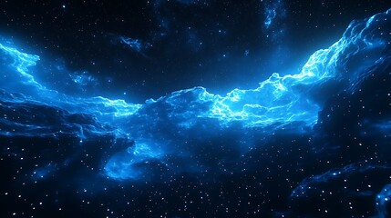 Obraz premium Stunning vibrant blue nebulae and stars in the vast expanse of space