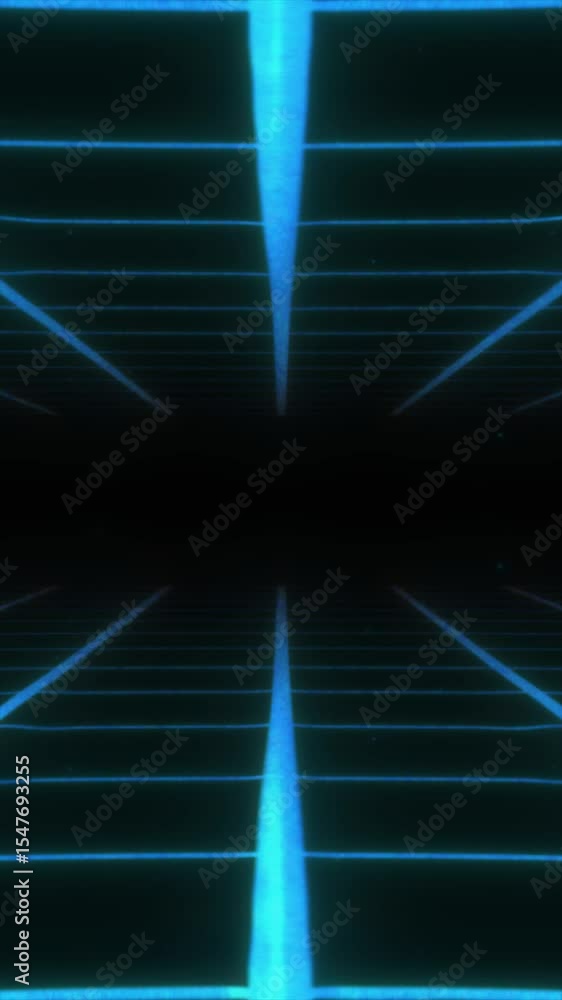 Poster explore a stunning digital world where blue neon lines form a mesmerizing pattern, inviting viewers 