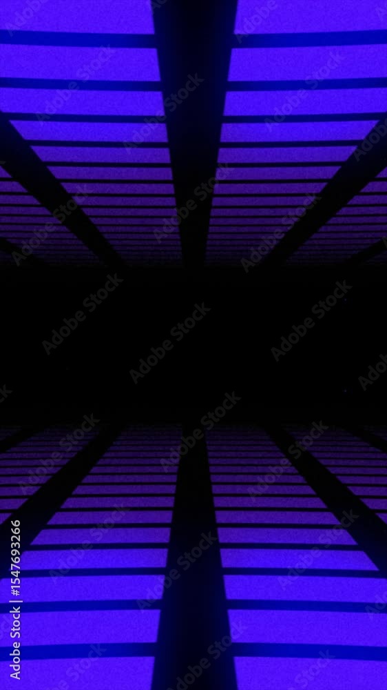 Poster enter a captivating neon tunnel filled with pulsing purple and blue lights, showcasing an enchanting