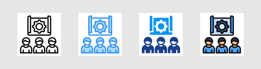 Project Team Icon Collection Set Multiple Style