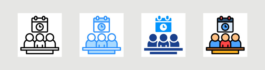 Team Planning Icon Collection Set Multiple Style