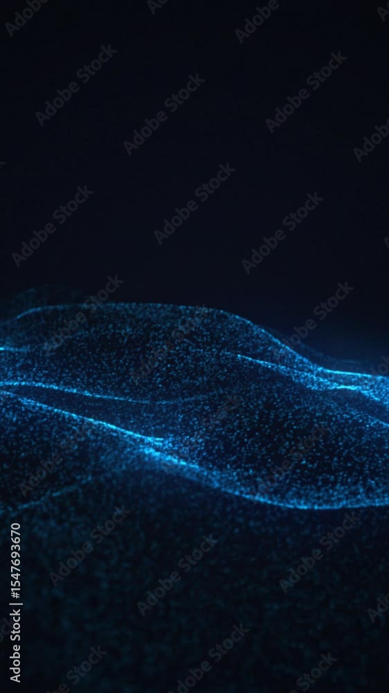 Poster glowing blue currents interact on a dark background, showcasing unique light patterns in an electrif