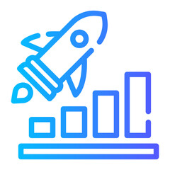Chart with Rocket Arrow	
