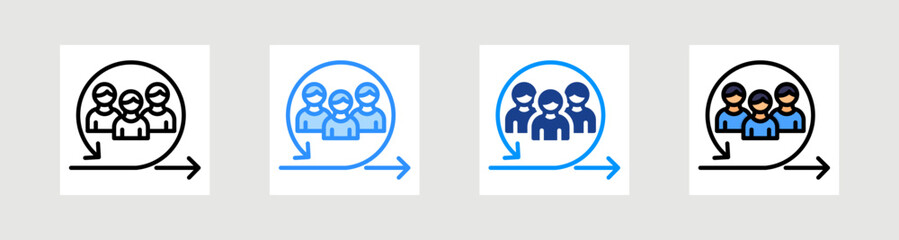 Agile Team Icon Collection Set Multiple Style