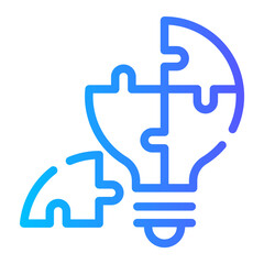 Puzzle Piece Light Bulb Icon	