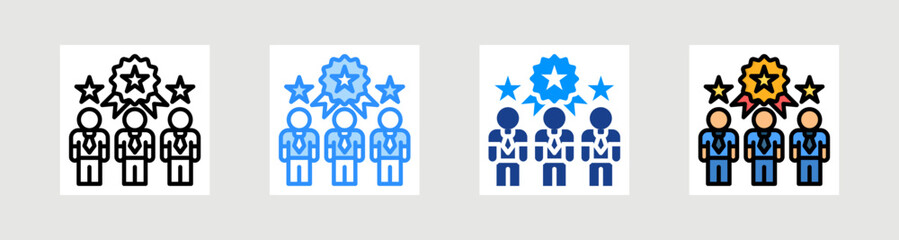 Professional Team Icon Collection Set Multiple Style