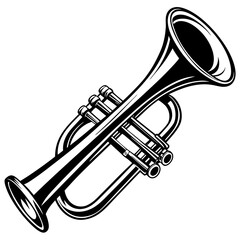 Naklejka premium Illustration of a trumpet isolated on white background