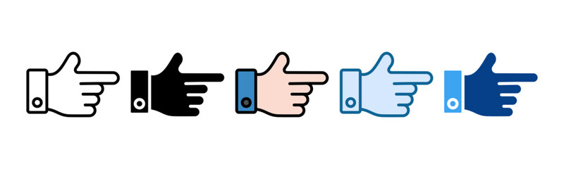 Hand Point Right Icon Set Multiple Style Collection
