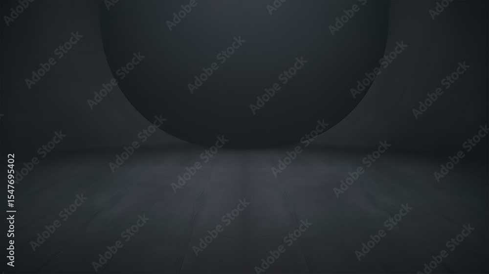 Aufkleber dark moody black sphere abstract background studio setting minimalist design image