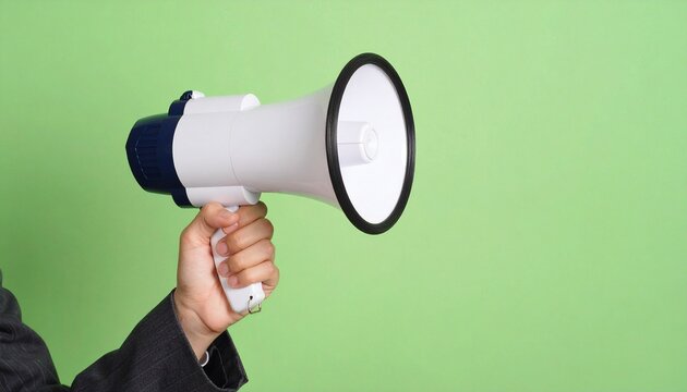 businessman with megaphone - Powered by Adobe