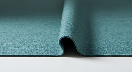 Teal Felt Fabric Sample: Close-up Texture and Drape