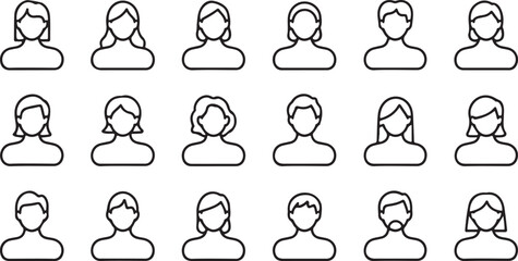 Diverse people icons set avatar profiles. eps-10
