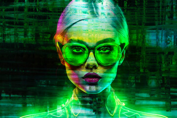 Generated image, Frau mit Brille