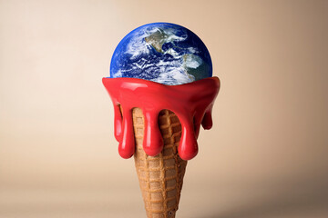 Generated image, Welt als Eiskugel