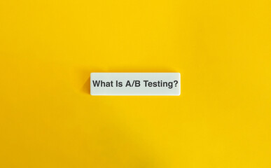 What Is A B Testing – Minimalist Letter Tile on Yellow Background