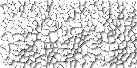 Obraz premium Abstract geometric pattern of voronoi cells with subtle shadows in black and white for textures backgrounds and digital designs