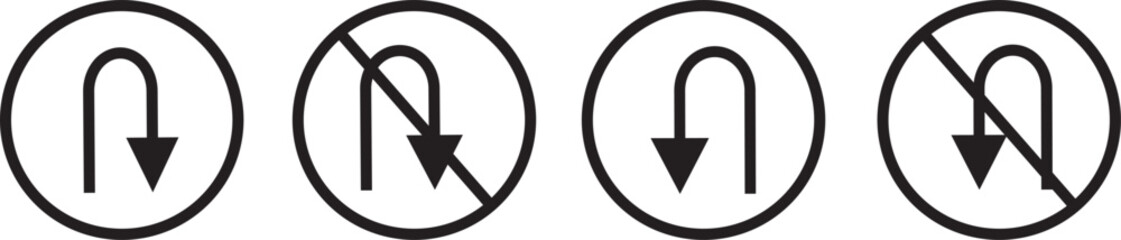vector turn left and turn right sign vector icons, traffic direction and Road safety, traffic direction and Road safety,
