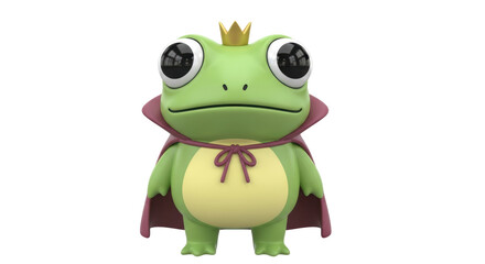 Isolated Cartoon Frog with Crown