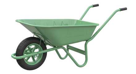 Isolated Green Wheelbarrow Garden Cart