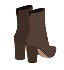 Women boots icon. Modern heeled shoes, 