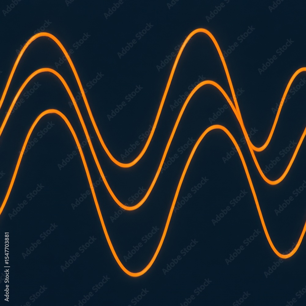 Poster abstract orange wave pattern on dark background creating a modern artistic design element