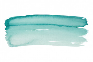 Obraz premium Turquoise watercolor brushstroke isolated on white background