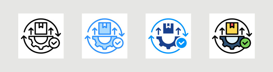 Production Efficiency Icon Collection Set Multiple Style
