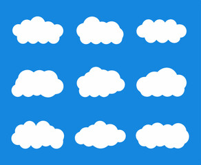 Simple clouds set. Vector illustration