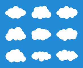 Fototapeta premium Simple clouds set. Vector illustration