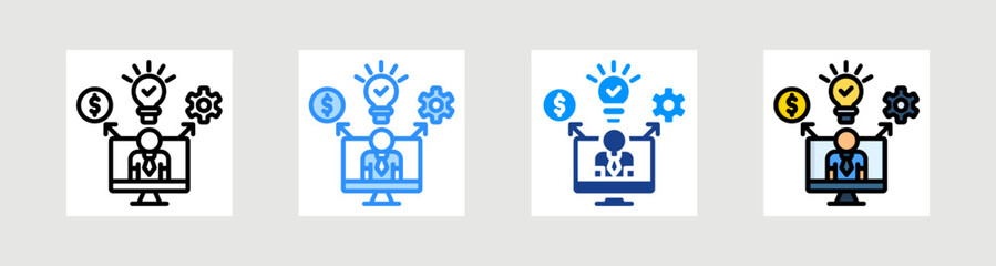 Digital Entrepreneurship Icon Collection Set Multiple Style