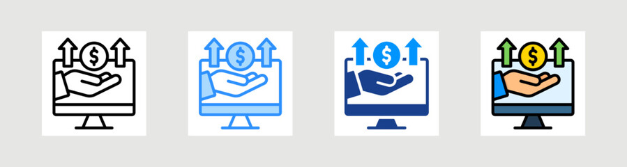 Online Revenue Icon Collection Set Multiple Style