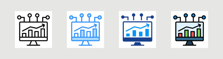 Digital Growth Icon Collection Set Multiple Style