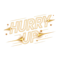 Bright Glowing "Hurry Up" Typography with Motion Blur and Urgent Sale Vibes on Dark Grid PNG