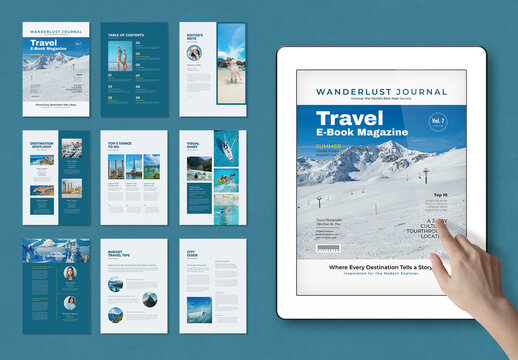 Ebook Travel Magazine Template