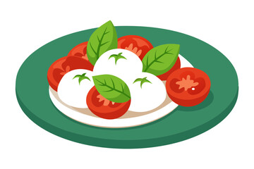 Italian Caprese Salad with Cheese and Tomato Art
