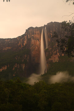 Angel Falls (Salto Angel) is worlds highest waterfalls (978 m) - Venezuela, South America