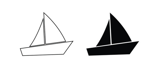 Sailboat vector icon. Hawaii sea boat vector icon. Boat symbol. Water transportation icon.