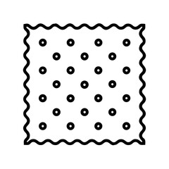 Stylized vector illustration of a black and white cracker biscuit