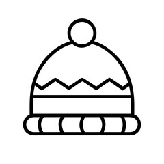 Simple illustration of a winter hat with a pompom on top