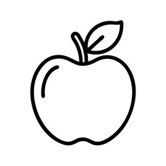 Minimalist Apple Icon Showing Fresh Fruit with a Leafy Detail