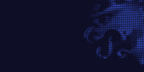 Naklejka premium Blue halftone wavy batik background. Pop art dot sport batik style vector.