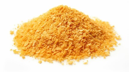 crunchy bread crumbs white background