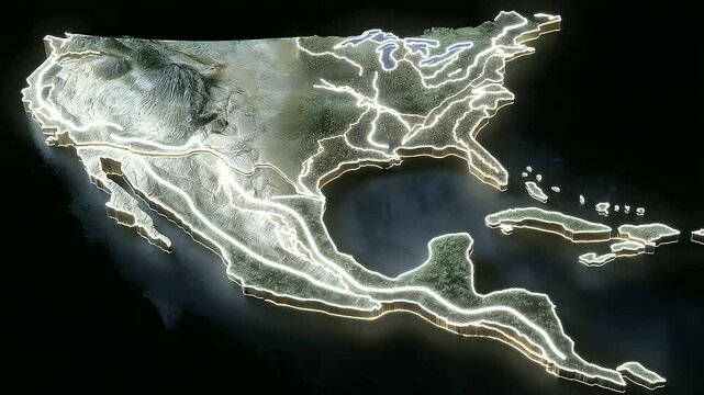 Fantasy Map of the Americas with Magical Borders and Lush Details_