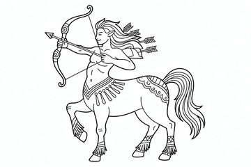 Centaur archer with bow and arrows, symbolic of Sagittarius.
