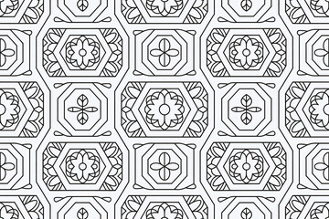 Black and white intricate geometric pattern.
